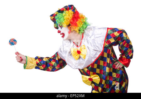 Funny clown isolated on the white Stock Photo