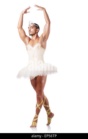 Muscular ballet performer in funny concept Stock Photo