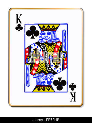 The playing card the King of clubs over a white background Stock Photo