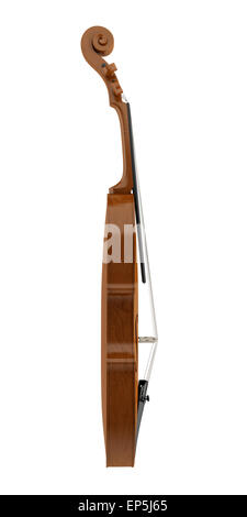 side view of brown violin isolated on white Stock Photo