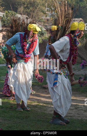 Community event; encouraging and supporting cultural activities of the people living in the buffer zone around Bardia National P Stock Photo