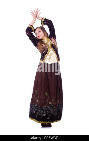Young lady dancing traditional azeri dance Stock Photo