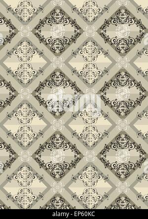 Delicate checkered seamless background with beige shades Stock Vector