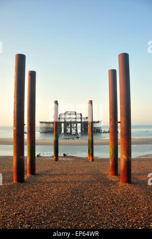 The burnt-out shell of the West Pier, Brighton, England Stock Photo - Alamy