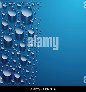 Water drops isolated on blue background. Vector Illustration Stock Vector