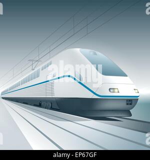 Modern high speed train isolated on background. Vector illustration Stock Vector