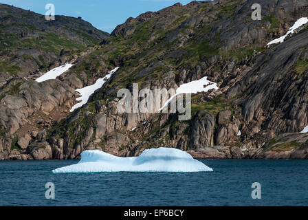 Small blue iceberg in Prince Christian Sound, southern Greenland Stock Photo