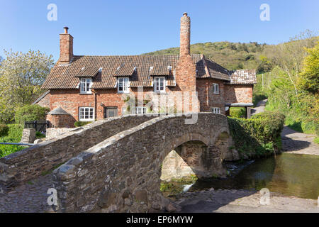 The packhorse bridge in Allerford near Porlock, Somerset, England, UK Stock Photo