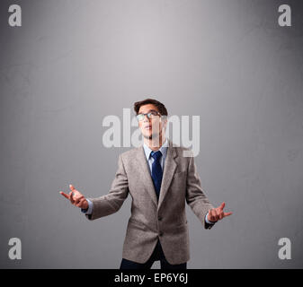 funny man juggling with copy space Stock Photo