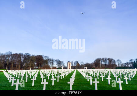 Graves of more than 5000 US soldiers at the Luxembourg American Cemetery and Memorial who died during World War II Stock Photo