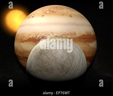 Satellite Europa, Jupiter's moon, space solar system. Element of this image are furnished by NASA Stock Photo
