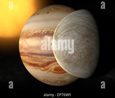 Satellite Europa, Jupiter's moon, space solar system. Element of this image are furnished by NASA Stock Photo