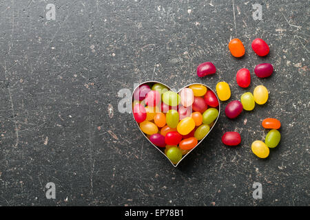 the heart made from jelly beans Stock Photo