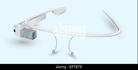 Video camera in glasses on light background. vector illustration Stock Photo