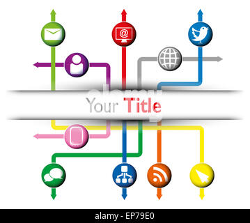 Infographic examples colored arrows Social Media Stock Photo