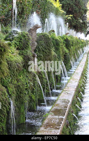 Hundred Fountains in Villa d'Este in Tivoli, Italy Stock Photo