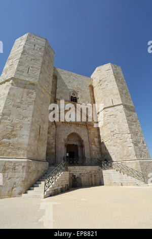 Castel del Monte in Apulia, Italy. The octagonal castle was built for Emperor Frederick II in the 1240s and is a UNESCO World He Stock Photo