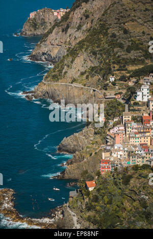 Liguria between Manarola and Riomaggiore Way of Love Stock Photo - Alamy