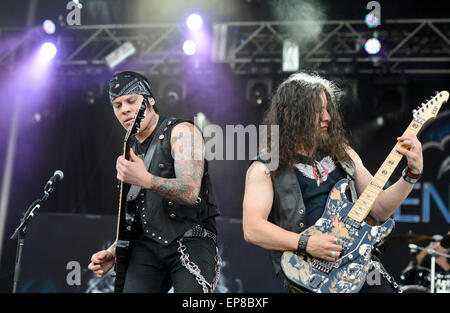 Queensryche performing on stage at the 2015 Monster Energy Carolina Rebellion in Charlotte, North Carolina. Stock Photo