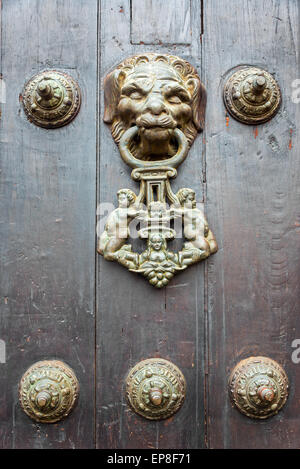 Historic lion shaped door knocker in Lima, Peru Stock Photo