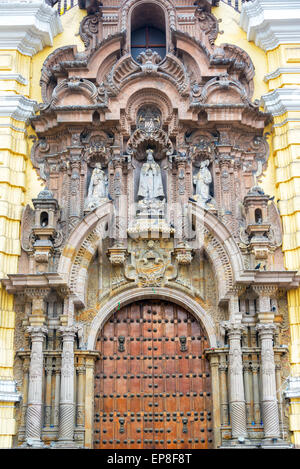 Entrance to the San Francisco Church and Convent in Lima, peru Stock Photo