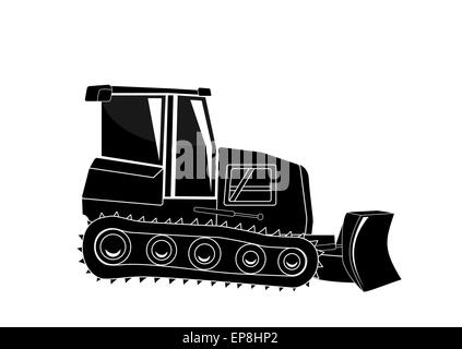 Bulldozer. Major Construction. Vector Illustration. Stock Vector