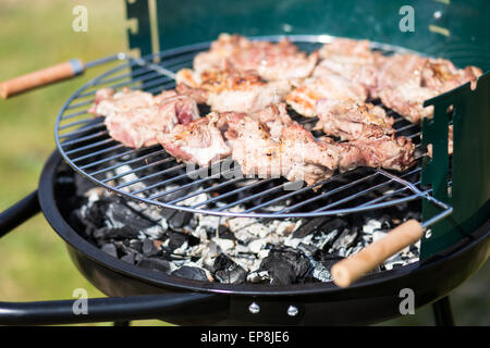 Pork Meat Chop Preparing On Barbecue Gril Stock Photo