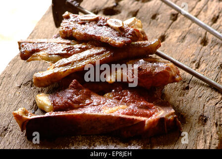 Brisket is a favourite meat especially over an open fire braai with South Africans Stock Photo