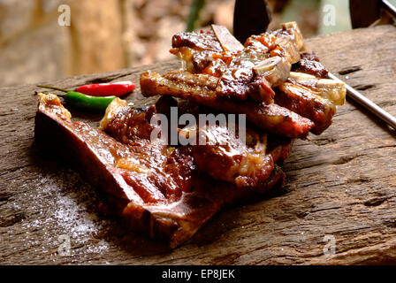 Brisket is a favourite meat especially over an open fire braai with South Africans Stock Photo