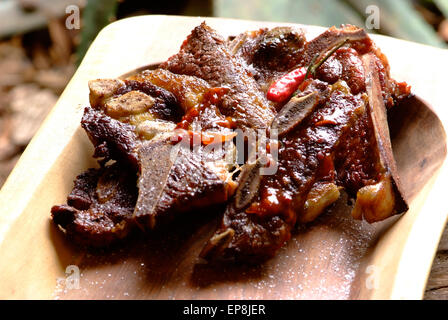 Brisket is a favourite meat especially over an open fire braai with South Africans Stock Photo