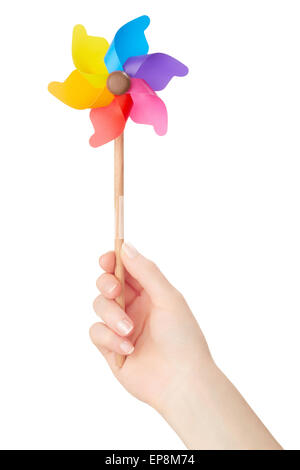 Pinwheel Hand Pinwheel isolated on white. Closeup with clipping path Stock Photo - Alamy