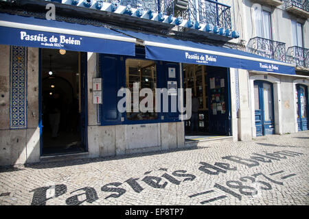 Pasteis De Belem Shop Specializing in Pasteis de Nata (Custard Tarts) in Belem - Lisbon Portugal Stock Photo