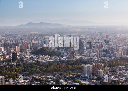 view of Santiago, Chile, from Terraza Bellavista, Parque Metropolitano de Santiago Stock Photo