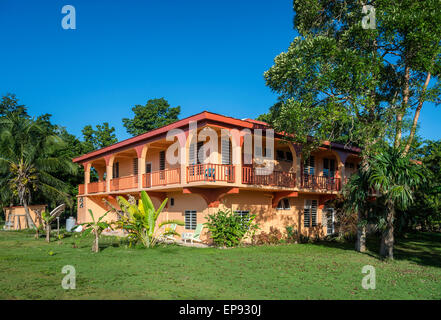 Copper Bank Inn at village of Copper Bank aka San Fernando, Cerros Peninsula, Corozal District, Belize, Central America Stock Photo