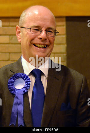 Peter Heaton-Jones Tory Conservative Member of Parliament for North Devon Winner of General Election 7th May 2015 at Declaration Stock Photo