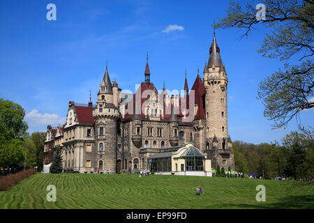 Moszna Castle near Opole, Silesia, Poland, Europe Stock Photo