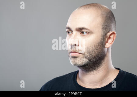 portrait of thoughtful mature caucasian man Stock Photo
