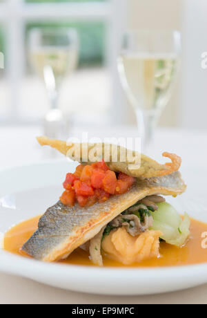 Sea Bass with Water Melon Curry Stock Photo