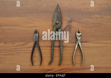 Pair of snips and diagonal pliers Stock Photo