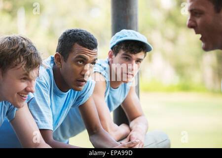 team leader boot camp obstacle course Stock Photo