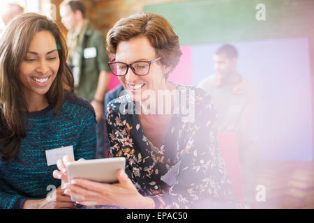 businesswoman using digital tablet Stock Photo