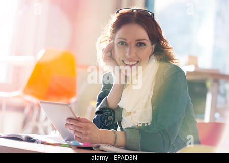 casual businesswoman using digital tablet Stock Photo