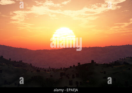 Deforestation 3D artwork illustration Stock Photo