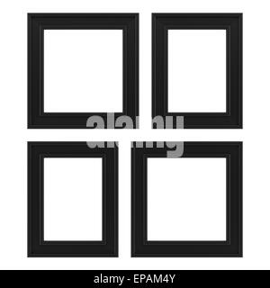 four black frames isolated on white background Stock Photo