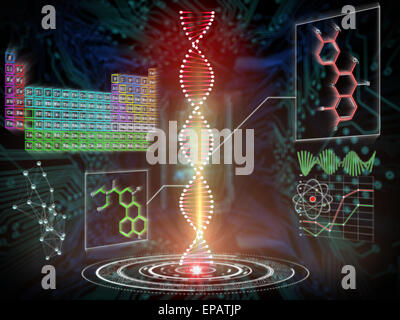 Composite image of dna helix interface Stock Photo