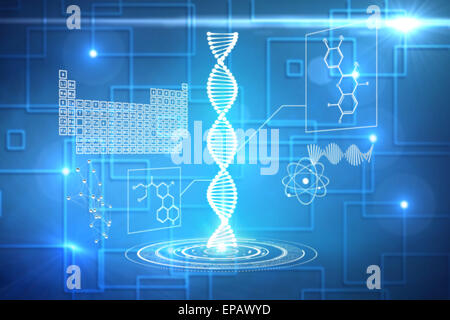 Composite image of dna helix interface Stock Photo