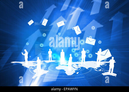 Composite image of email communication background Stock Photo