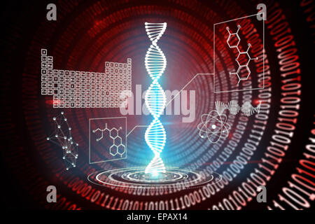 Composite image of dna helix interface Stock Photo