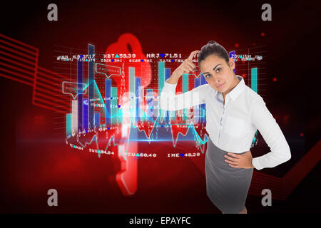 Composite image of focused businesswoman Stock Photo