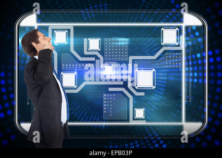 Composite image of thinking businessman scratching head Stock Photo